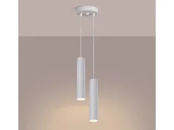 Lámpara colgante Lagos moderno de acero - 2 fuentes luminosas - L.15 x A.118 cm - blanco