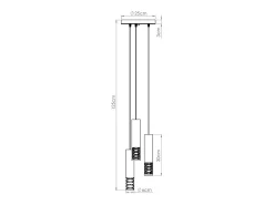 Lámpara Colgante Lami Moderno De Acero - 3 Fuentes Luminosas - L.25 X A.125 Cm - Blanco