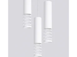 Lámpara Colgante Lami Moderno De Acero - 3 Fuentes Luminosas - L.25 X A.125 Cm - Blanco