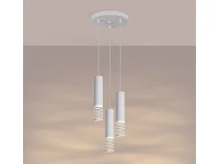 Lámpara Colgante Lami Moderno De Acero - 3 Fuentes Luminosas - L.25 X A.125 Cm - Blanco