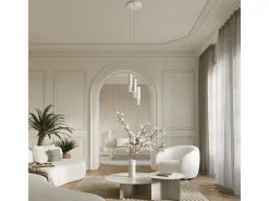 Lámpara Colgante Lami Moderno De Acero - 1 Fuentes Luminosas - L.8 X A.125 Cm - Blanco