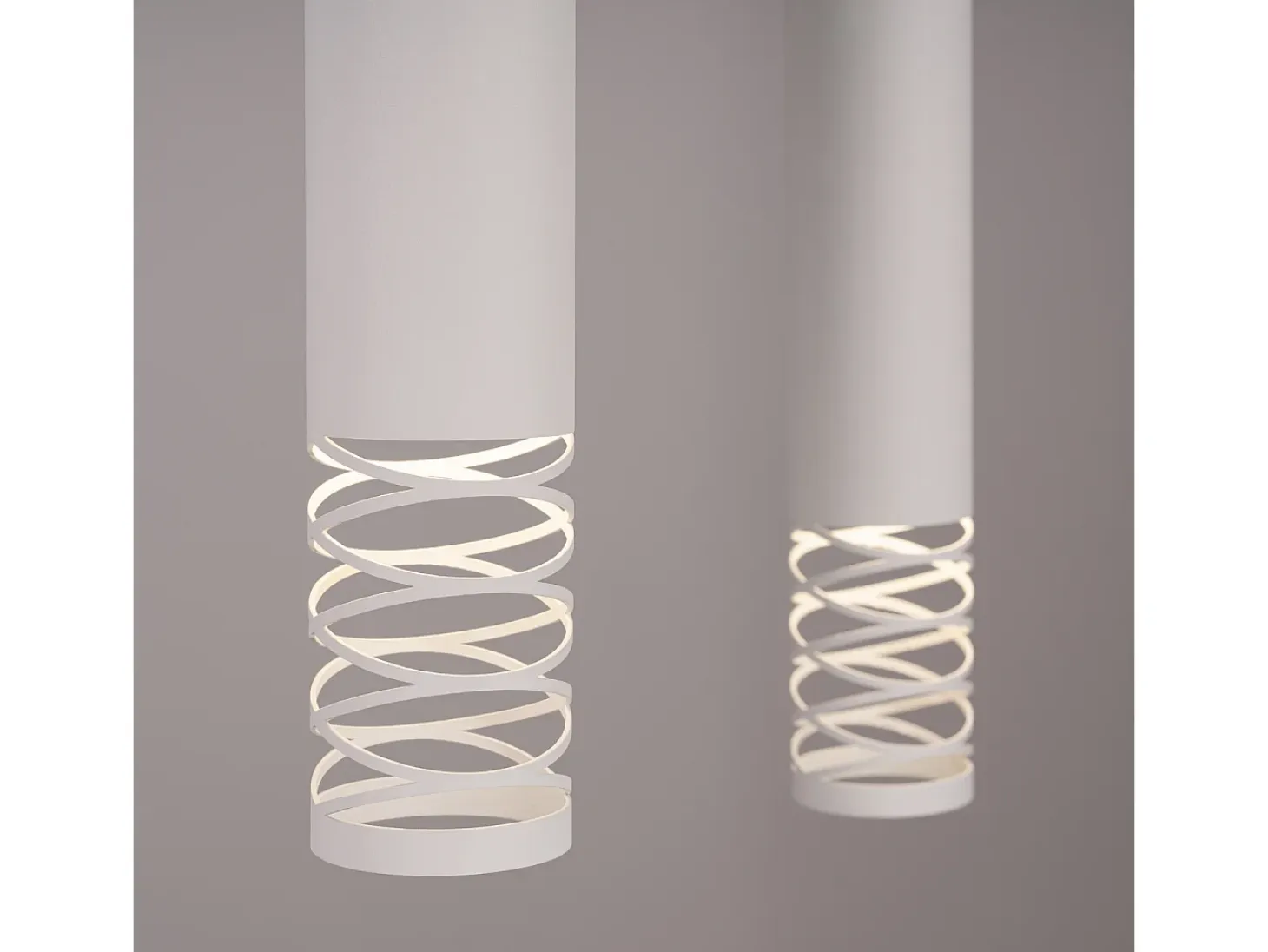 Lámpara Colgante Lami Moderno De Acero - 2 Fuentes Luminosas - L.33 X A.125 Cm - Blanco