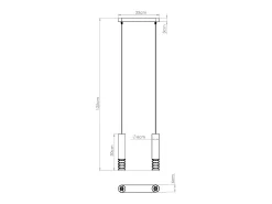 Lámpara Colgante Lami Moderno De Acero - 2 Fuentes Luminosas - L.33 X A.125 Cm - Blanco