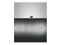 Lámpara colgante LED Arabella de metal y cristal soplado ámbar 3547-46-125 Fabas Luce