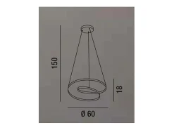 Lámpara colgante LED blanca Ritmo 6620 B LC PERENZ