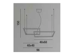 Lámpara colgante LED Cross 6593 N CT Perenz