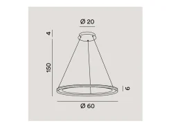 Lámpara colgante LED EDGE 66W blanco mate Perenz
