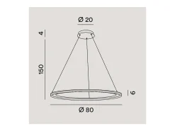 Lámpara colgante LED EDGE 86W Gris Titanio Perenz