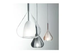Lámpara colgante LED Lila de metal y cristal borosilicato 3481-49-362 Fabas Luce