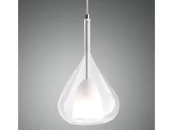 Lámpara colgante LED Lila de metal y cristal borosilicato transparente 3481-40-241 Fabas Luce