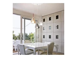 Lámpara colgante LED Lila de metal y cristal borosilicato 3481-47-297 Fabas Luce