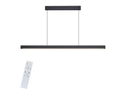 Lámpara colgante LED NETTLIFE para comedor, regulable, negra, moderna, 50 W, 148,5 cm