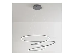 Lámpara colgante LED SPIRA de metal, color gris metalizado, 96W