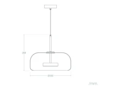 Lámpara Colgante LED 7W Metal y Cristal Aba Ámbar