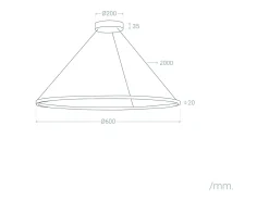 Lámpara Colgante LED 20W Metal CCT Seleccionable Ivalo Blanco