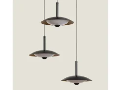 Lámpara Colgante LED 24W Regulable en Altura Metal CCT Seleccionable Seleccionable Shirak 3 Focos Negro