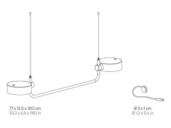 Lámpara colgante LED Zafferano SUPER O White recargable y regulable