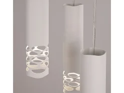Lámpara Colgante Liro Moderno De Acero - 3 Fuentes Luminosas - L.25 X A.125 Cm - Blanco