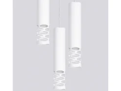 Lámpara Colgante Liro Moderno De Acero - 3 Fuentes Luminosas - L.25 X A.125 Cm - Blanco