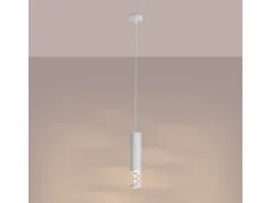 Lámpara Colgante Liro Moderno De Acero - 1 Fuentes Luminosas - L.8 X A.125 Cm - Blanco