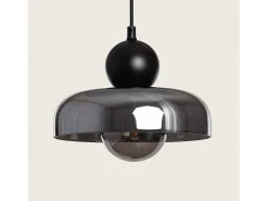 Lámpara Colgante Metal y Cristal Carlize Gris Humo