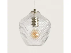 Lámpara Colgante Metal y Cristal Stiklu Dorado