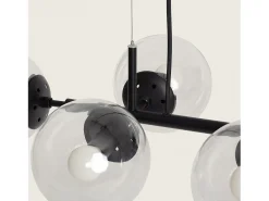 Lámpara Colgante Metal y Cristal Wassily 8 Focos Negro