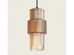 Lámpara Colgante Metal y Cristal Berila Ámbar