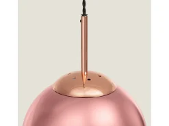 Lámpara Colgante Metal y Cristal Yelitza Oro Rosa
