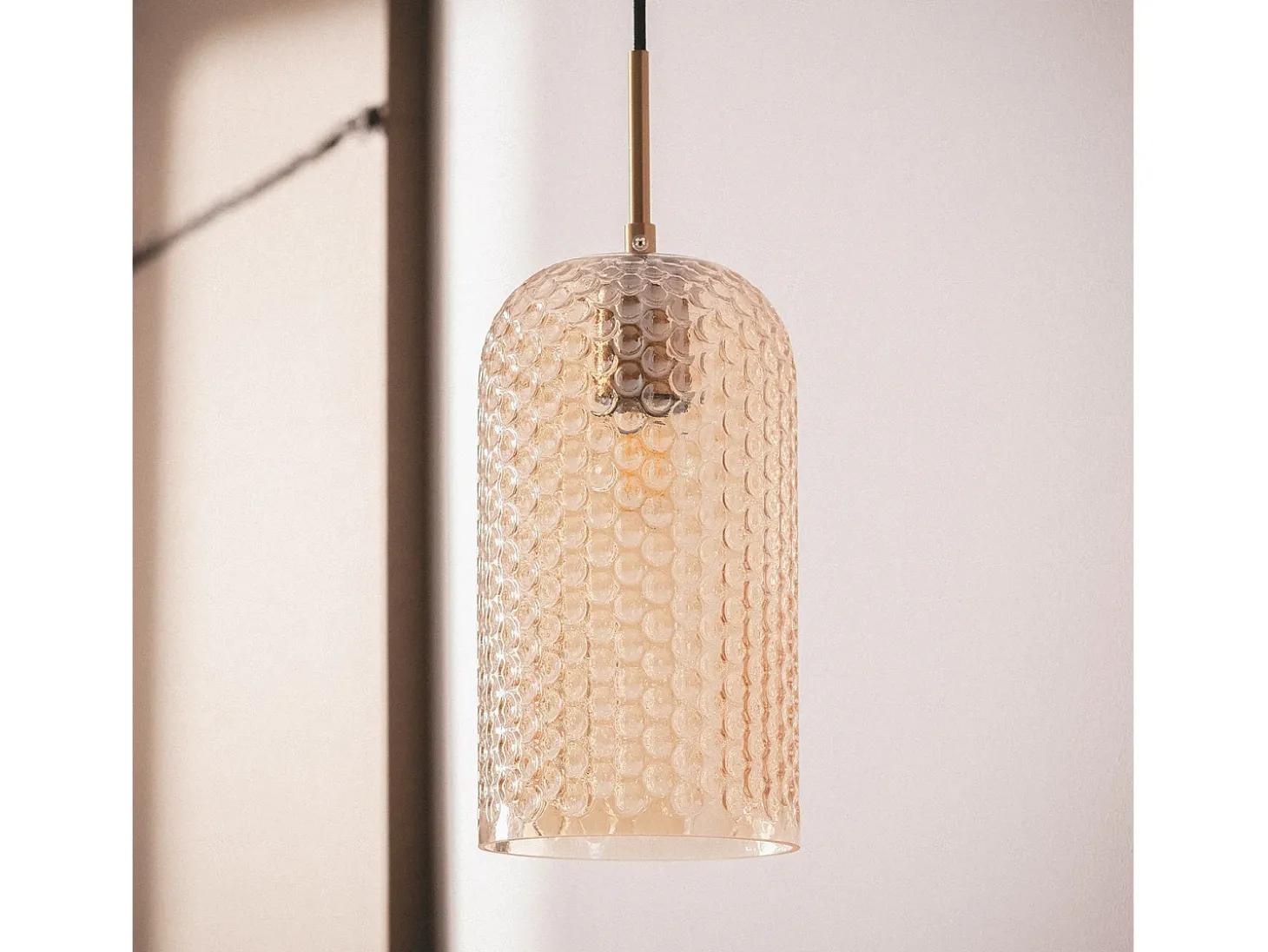 Lámpara Colgante Metal y Cristal Large Bernie Ámbar