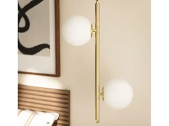 Lámpara Colgante Metal y Cristal Moonlight Doble Dorado