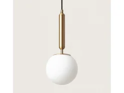 Lámpara Colgante Metal y Cristal Oto Dorado