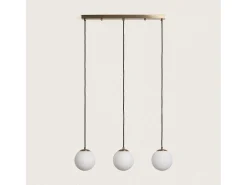 Lámpara Colgante Metal y Cristal Moonlight Brass 3 Focos Dorado