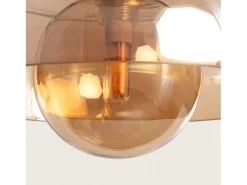 Lámpara Colgante Metal y Cristal Carlize Ámbar