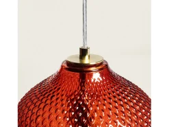 Lámpara Colgante Metal y Cristal Red Stiklu Rojo