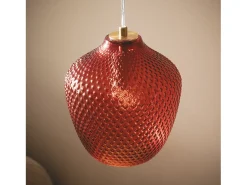 Lámpara Colgante Metal y Cristal Red Stiklu Rojo
