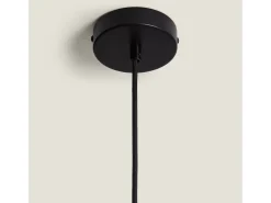 Lámpara Colgante Metal y Madera Kidonge Negro