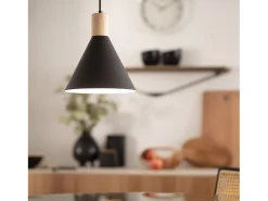 Lámpara Colgante Metal y Madera Arbat Negro