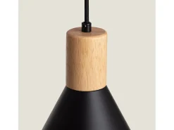 Lámpara Colgante Metal y Madera Arbat Negro