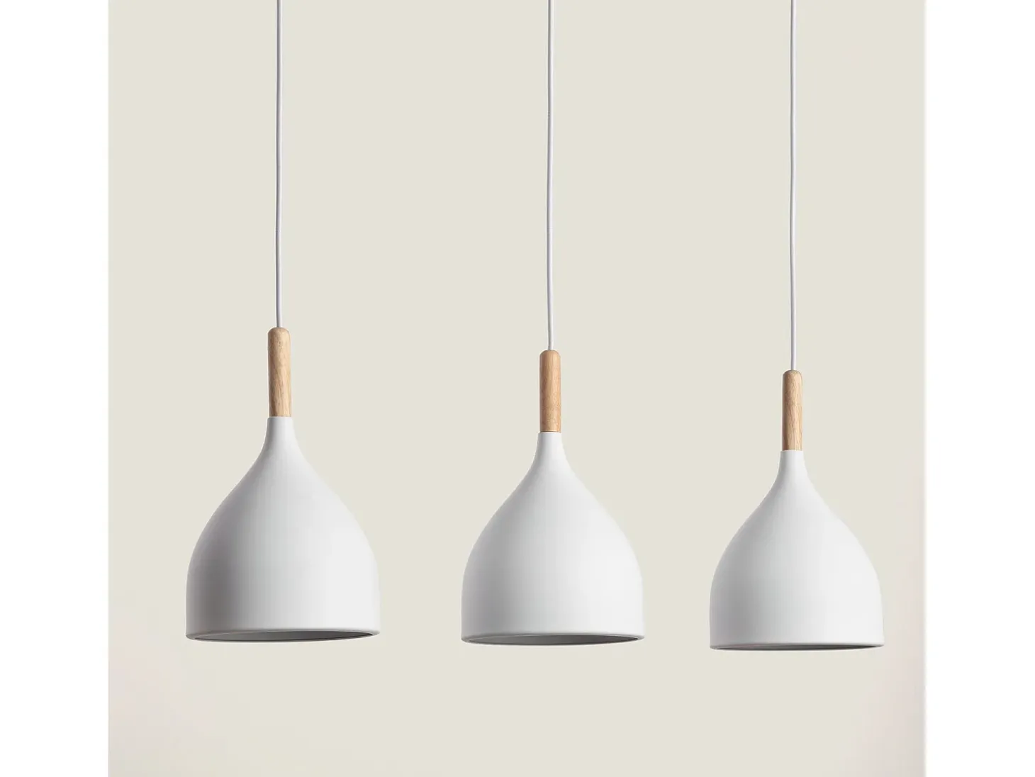 Lámpara Colgante Metal y Madera Karlek Blanco