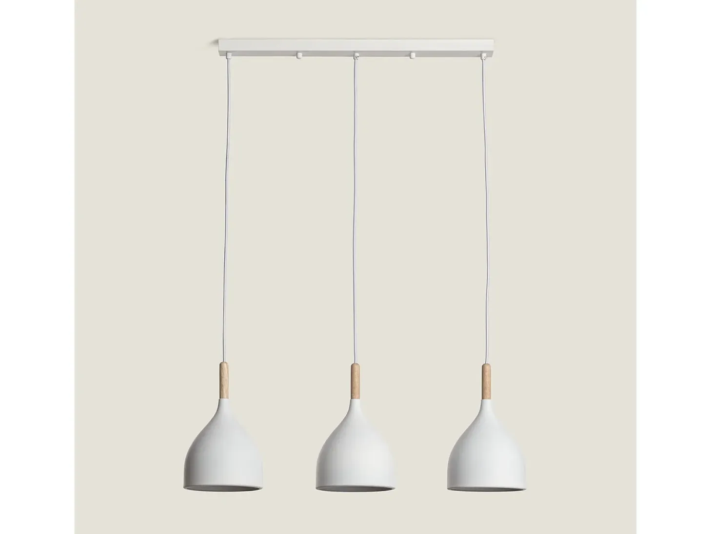 Lámpara Colgante Metal y Madera Karlek Blanco