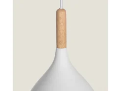 Lámpara Colgante Metal y Madera Karlek Blanco