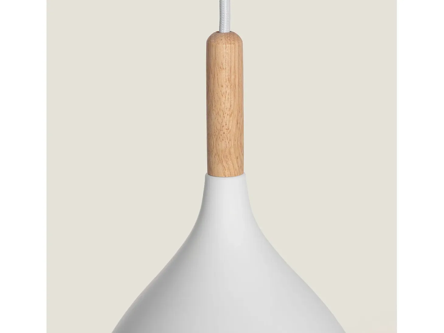Lámpara Colgante Metal y Madera Karlek Blanco