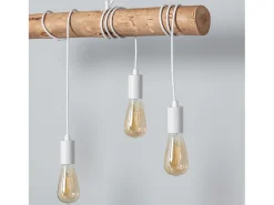 Lámpara Colgante Metal y Madera Yagis Blanco