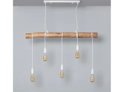 Lámpara Colgante Metal y Madera Yagis Blanco