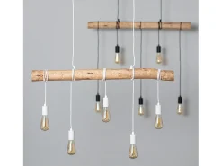 Lámpara Colgante Metal y Madera Yagis Blanco