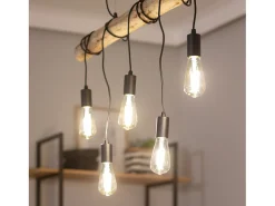 Lámpara Colgante Metal y Madera Yagis Negro