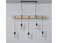 Lámpara Colgante Metal y Madera Yagis Negro