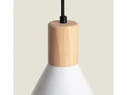 Lámpara Colgante Metal y Madera Arbat Blanco