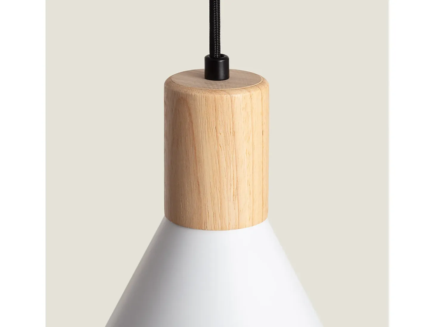 Lámpara Colgante Metal y Madera Arbat Blanco